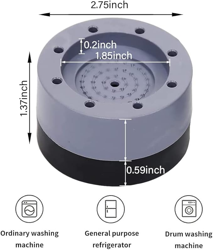 the washing machine is securely placed on the foot pad. Dryer Anti Slip Shock Absorber and Noise Cancelling