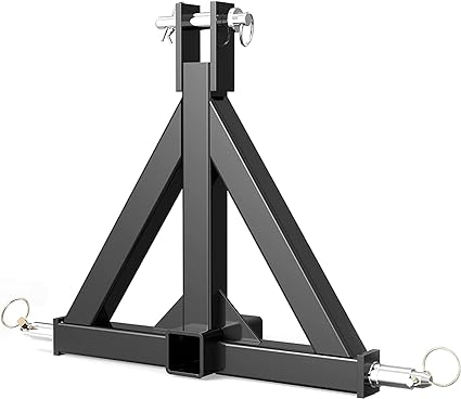 Trailer Hitch adapter is made of heavy duty steel construction. Strong gloss black powder coated finish. Trailer Hitch Receiver Heavy Duty Tractor Drawbar Adapter Quick Hitch Category 1 Compatible with BX,