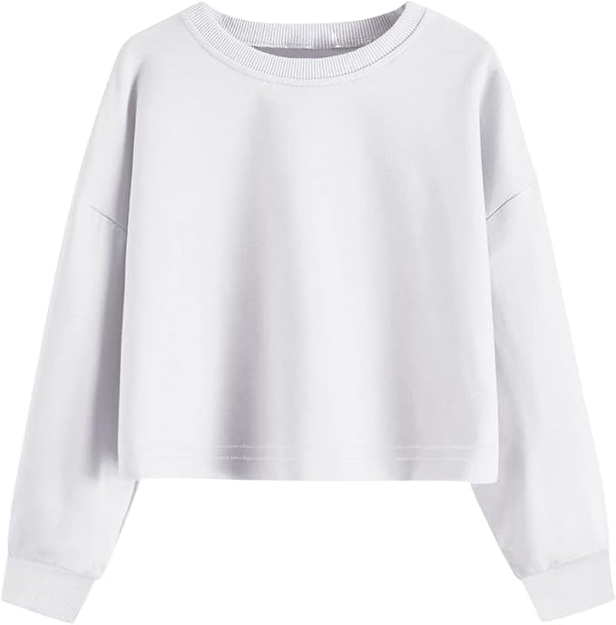 Sweatshirts for teen girls, loose casual sweatshirts are simple but never out of fashion. Long sleeve, crew neck, basic comfortable loose shirt, active top, loose athletic sweatshirt for girls.