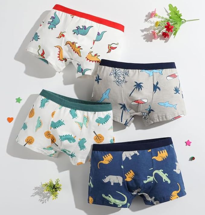 Kids underwear Strong seams for added strength and durability.Boys Cotton Boxer Brief Underwear Pack of 12