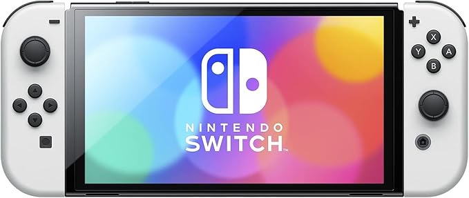 Freely angle the system's wide, adjustable stand for comfortable viewing in Tabletop modev, Nintendo Switch Console - OLED Model