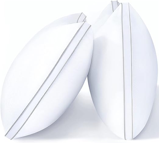 Set of 2 Machine Washable Bed Pillows for Sleeping Pack, Pillows for Bed with Down Alternative