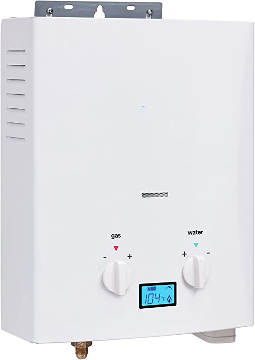 Pump & Accumulator Tank - Dual Ignition - Instant Hot Water - Outdoor Use Only - with LED Screen, Premium Shower Head, & 12-Volt Alligator Clips