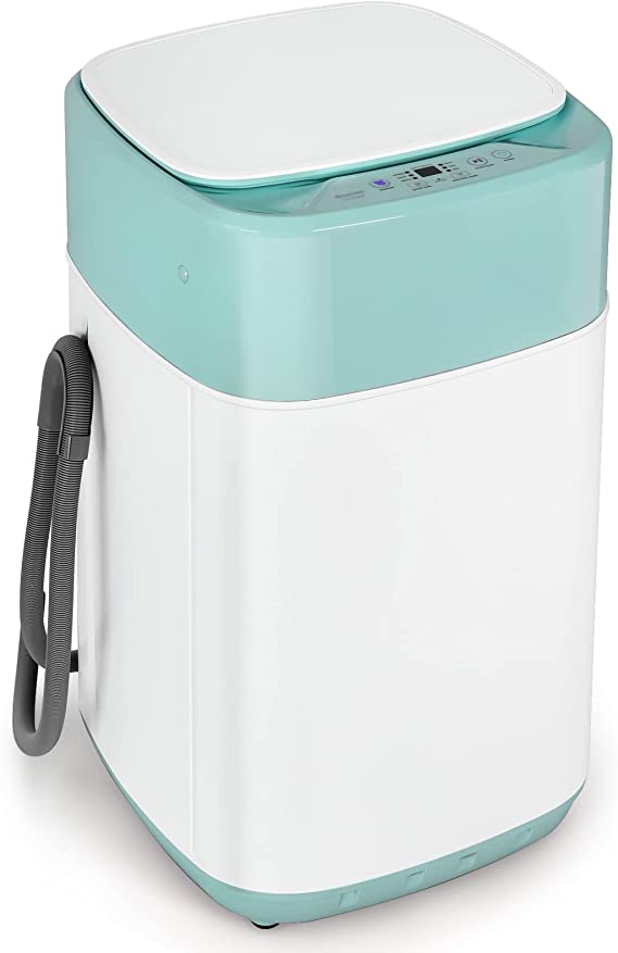 Giantex Full Automatic Washing Machine, 2 in 1 Portable Laundry Washer and Dryer Combo 8lbs, 1.0 cu.ft 6 Programs 6 Water Levels Built-in Drain Pump, Top Load Washer Apartment Dorm