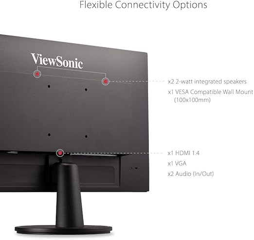 24 Inch Full HD (1920x1080p) LED monitor with thin bezels and 75Hz refresh rate, 24 Inch Full HD 1080p Monitor with Ultra-Thin Bezel, AMD FreeSync, 75Hz, Eye Care, and HDMI, VGA Inputs for Home and Office