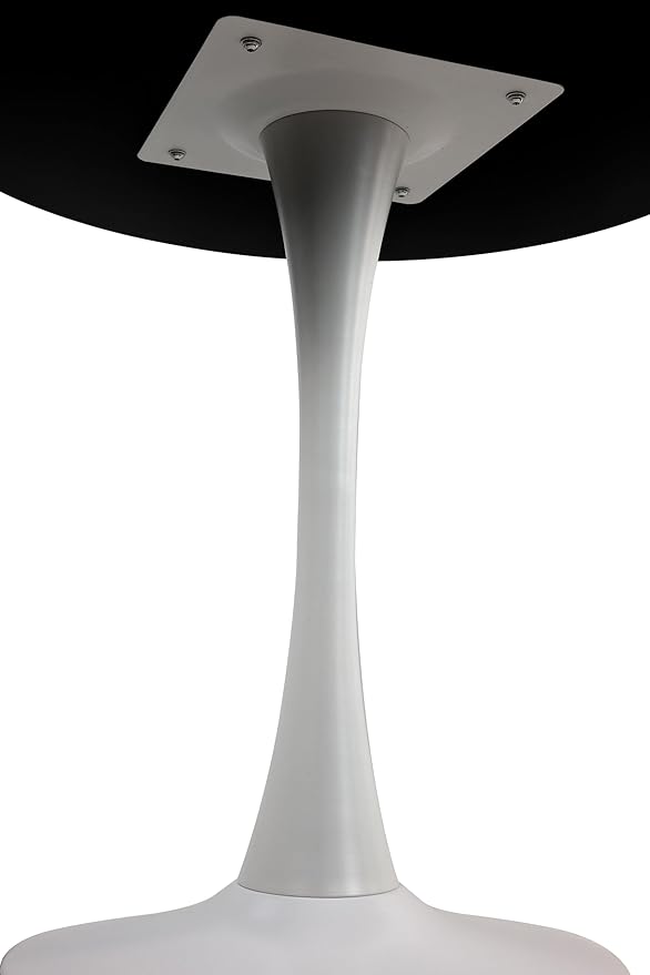steel legs for a classic mid-century look that is perfect in any home.Mid-Century Modern Dining Table, White Marble Style Finish
