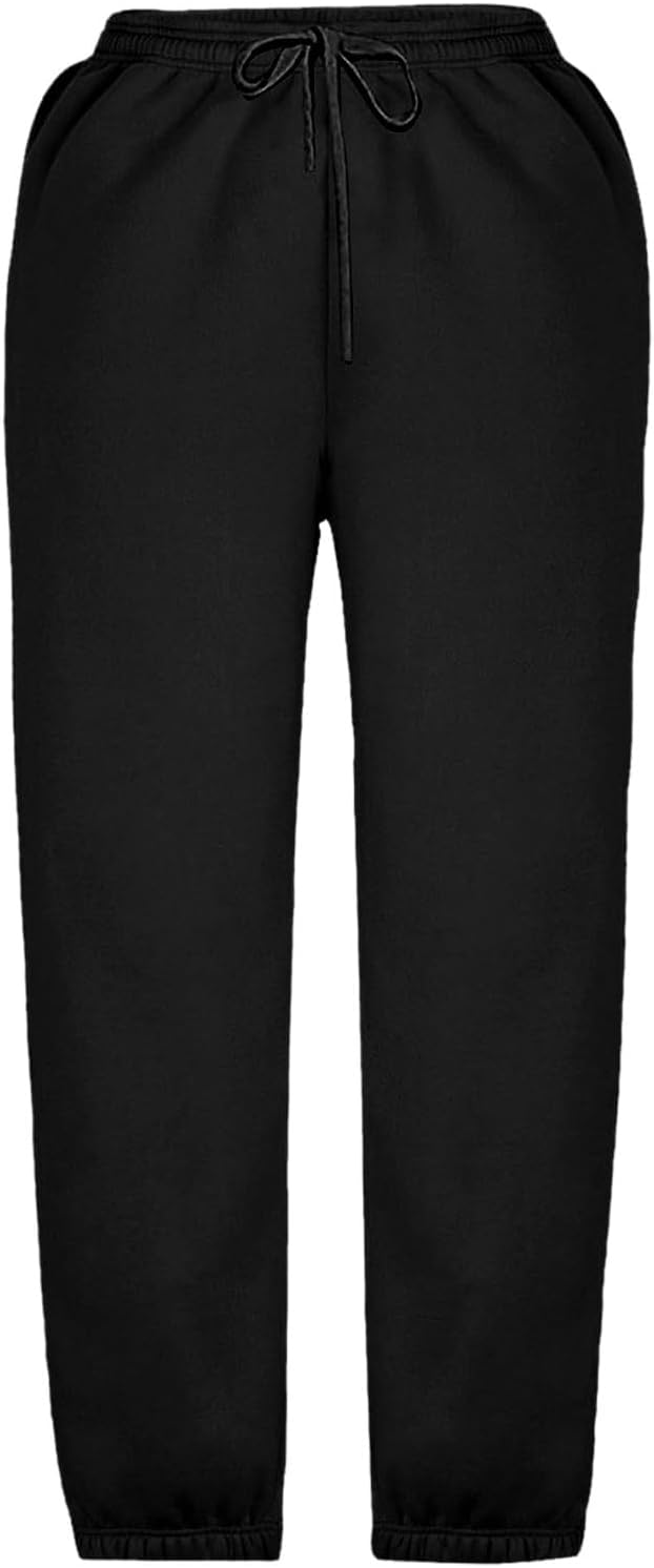Jogging pants for women, with elastic in the waistband, high-waisted, drawstring waist, have two side pockets, elasticized cuffs at the hem of the leg,