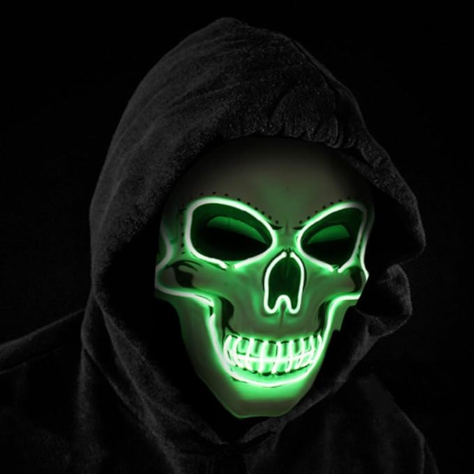 Unique scary skull mask to fit costumes.I think you will feel cool and attracted to everyone, Light up Costumes Scary Mask for Party Supplies Favor