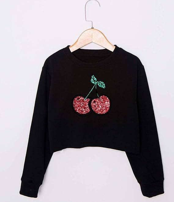 Long Sleeve Printings Fashion Pullover Shirt,  Cropped design pairs well with high-waist leggings.