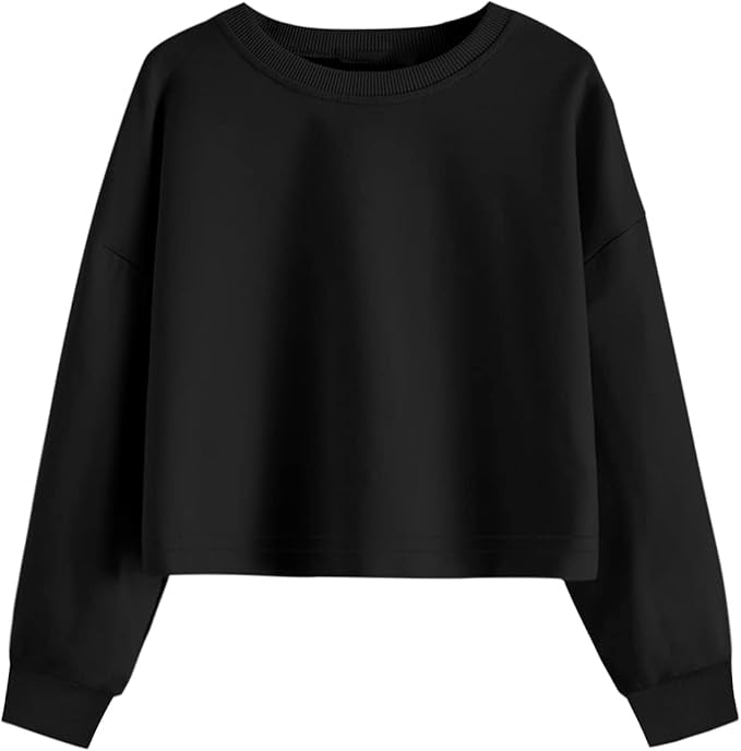 The batwing sleeve and drop shoulder style for this girl's tee top is simple but not boring. A crewneck, a loose fit design and solid color/print design making them cute and stylish.