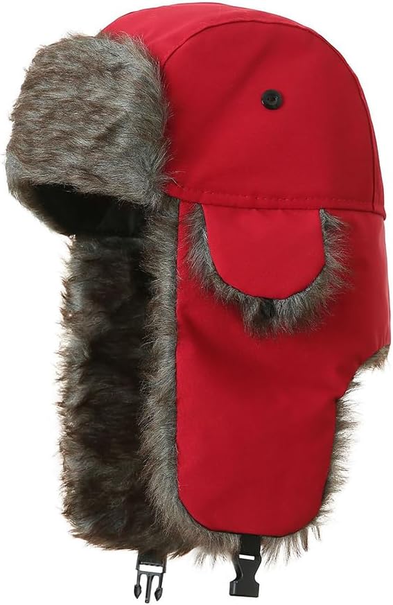 Earflaps Faux Fur Aviator Hat,  ears and neck warm on chilly days! Suitable for all winter indoor and outdoor activities.