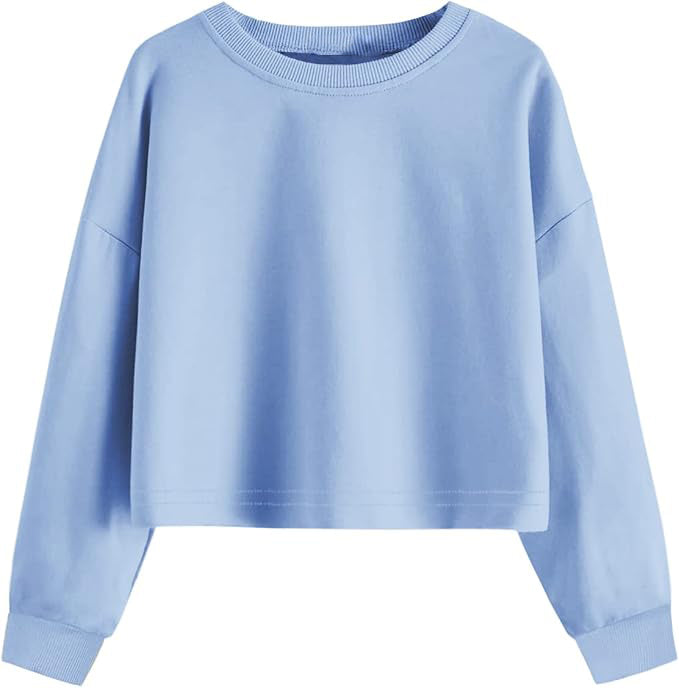 Girls Cropped Sweatshirt with exquisite workmanship, do not fade. Skin-friendly, breathable,lightweight and comfortable to wear,