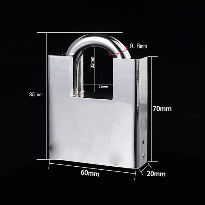Heavy Duty Shackle Lock, Security Padlock Container storages, Item dimensions L x W x H