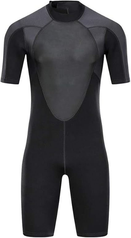 Extra padding in chest provide the best protection,Provide Sunburn protection and help you float in water as it is being neoprene- Neoprene Back Zip Shorty Dive Skin for Spearfishing,