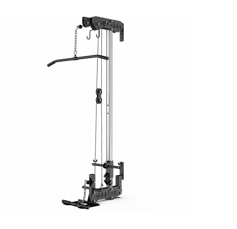 This Pulley System is specifically designed to be installed in your home gym.LAT Pull Down and LAT Row Cable Machine with Flip-Up Footplate