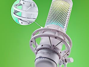 LED mic status indicator. If light is on, the mic is active. If the light is off, the mic is muted. Multi-device compatibility, Anti-vibration shock mount