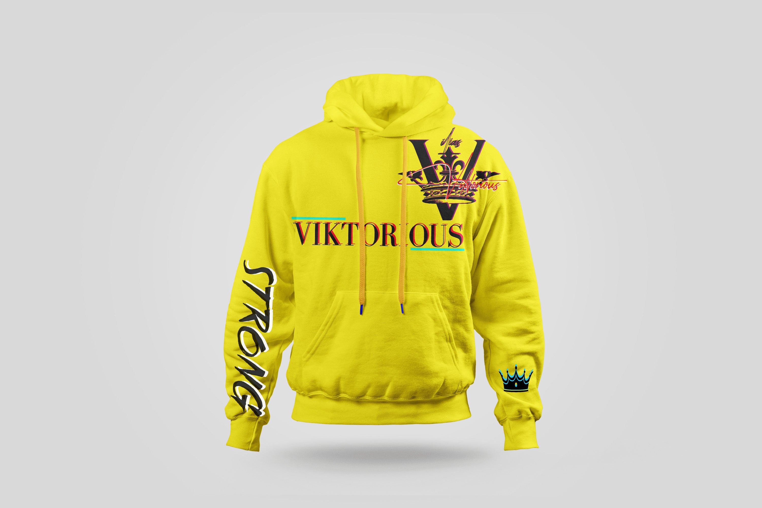 VIKTORIOUS - Unisex Womens Mens Cotton Plain Pullover Hoodie Casual Hooded Sweatshirt & STRONGER