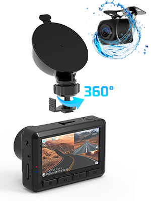 720P Waterproof Rear Camera, High Quality 32GB SD Card, 1080P FHD Front Camera Loop Recording & Accident Lock Super Wide Field of View Parking Monitor Camera