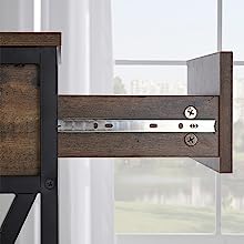 Table with Drawers and Outlets, Entryway Table with Storage Shelves,