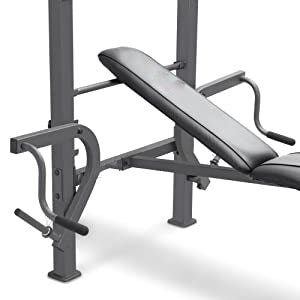 Weight Bench with Squat Rack, Adjustable Olympic Weight Bench,Arm Curl Pad & Leg Extension,Workout Bench