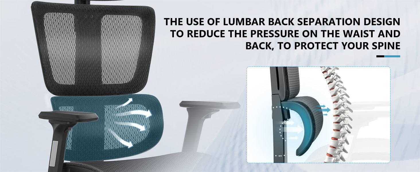 Desk Chair with Adjustable Lumbar Support,  E-Sports Lifting Gamer Task Chair