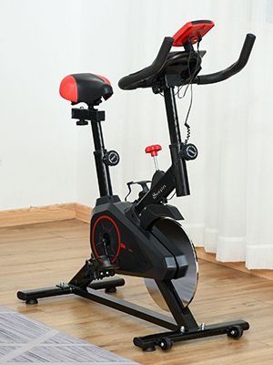Magnetic Resistance Exercise Bike, Indoor Stationary Bikes for Home Workout, Quiet Belt Drive with LCD Monitor, Support up to 330 lbs, Flywheel 35 lbs