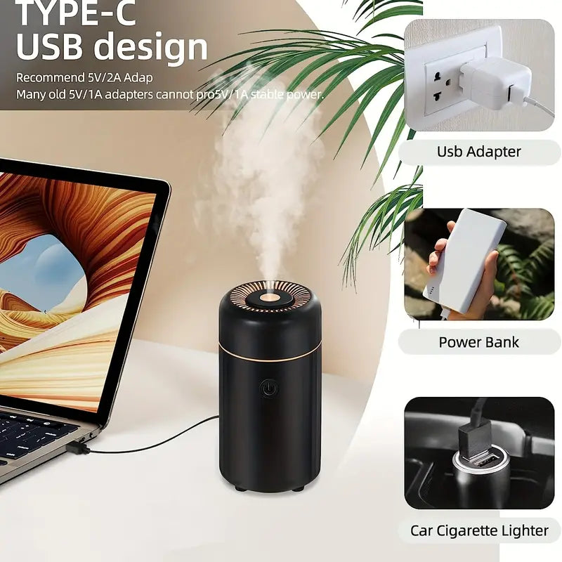 7Color Changing Light, Auto-off For Car, Home, USB Car Scent Air Humidifier Diffuser, Small Mini Aroma Diffuser,