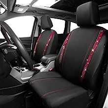 Fit most seats with built-in or adjustable headrests. Can be installed with the detachable headrest.  2 Front Interior Sets, Waterproof Universal Shining Glitter Crystal Sparkle Fit for 95% Automotive Truck SUV