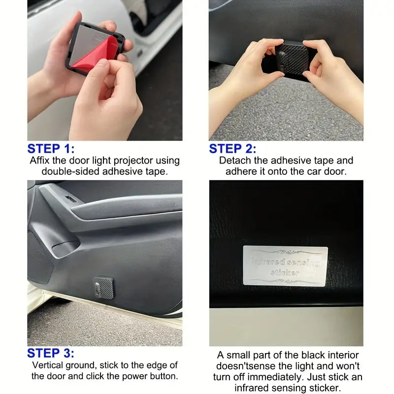 Projector Lamp, 3D Blue Light Fire, Wireless Car Door Welcome LED Light Lamp