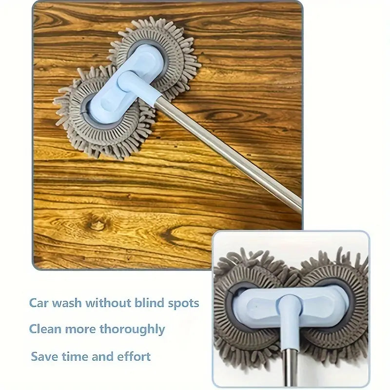 Car Cleaning Supplies Kit, Duster Washing Car Tools, Double Brush Head Mop