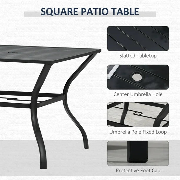 5-Piece Outdoor Patio Dining Set, 4 Swivel Rocker Chairs and 37