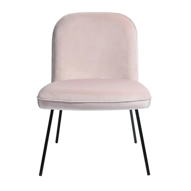 Velvet Accent Chair with Metal Legs, Upholstered Cute Armless Side Chair for Reading Room Vanity Beauty Room Waiting Room
