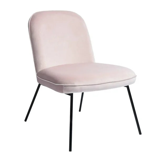 Velvet Accent Chair with Metal Legs, Upholstered Cute Armless Side Chair for Reading Room Vanity Beauty Room Waiting Room