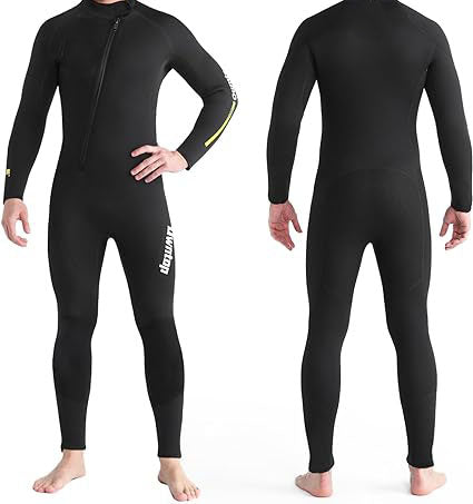 The high-quality neoprene & nylon fabric provide UPF50+ sun protection, and can also prevent jellyfish and coral reefs from scratching, Long Sleeve One Piece Dive Skin Front Zip UPF50+ Thermal Thicken Swimwear for Scuba Surfing