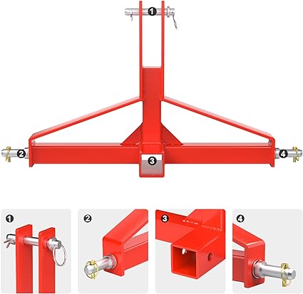Hitch attachment acts as a stabilizer and works on a variety of 2-inch hitches.3 Pt Quick Hitch Farm Equipment and Subcompact Trailer Hitch for Tractor Standard, 3 Point Hitch 2” Receiver