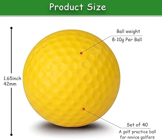 40 Pack soft practice golf balls also is great gift for all occasions and adults of all ages.Realistic Feel and Limited Flight Training Balls, Weighted Foam Balls Ideal for Indoor