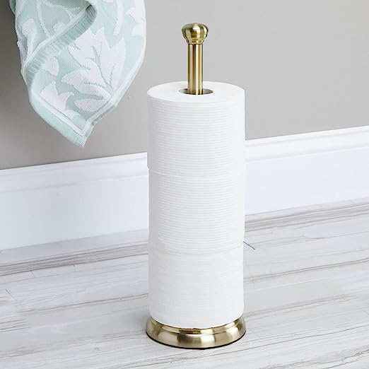 Paper Storage Stand , Tissue Reserve Holder Dispenser for Bathroom, 3 Rolls of Toilet Tissue - for Bathroom