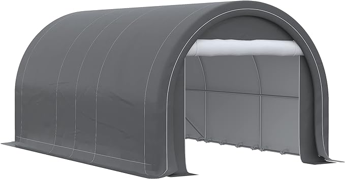 Tent with Large Zippered Door, 10' x 16' Carport Heavy Duty, Car, Truck, Boat, Motorcycle, Bike, Garden Tools,
