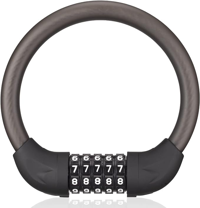 5-digit resettable combination cable lock system,super easy to use and set combination.Just 3 simple steps to set your unique