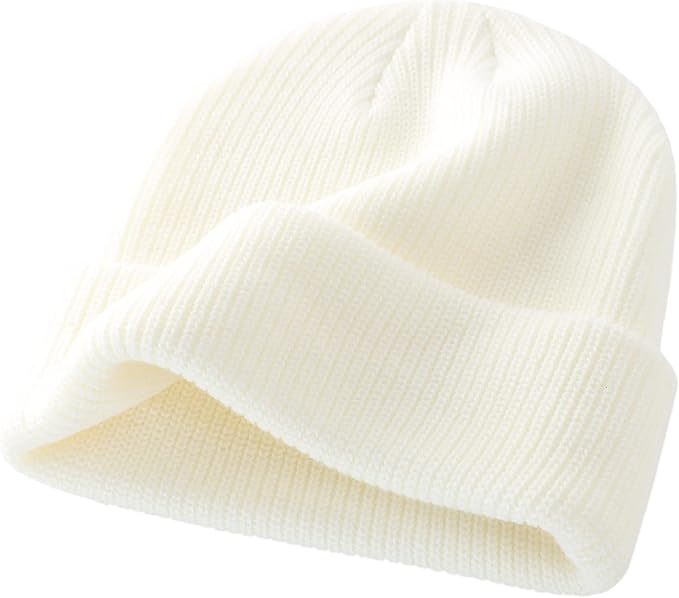 Warm Winter Hat,  thick knitted beanie WHITE