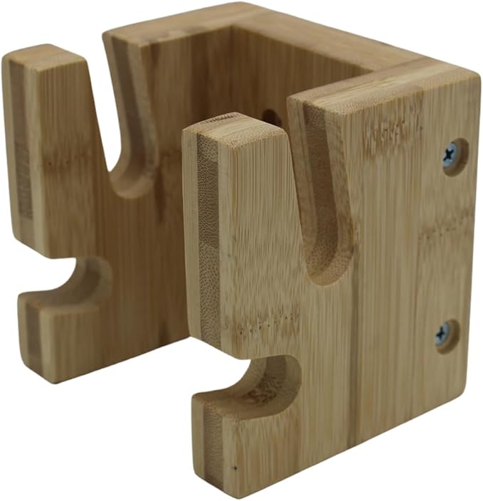 Skate and Snowboard Rack allows you to store your skateboard or snowboard in style,  Skateboard and Snowboard Wall Mount | Bamboo Skateboard Rack with Extra Storage Hook