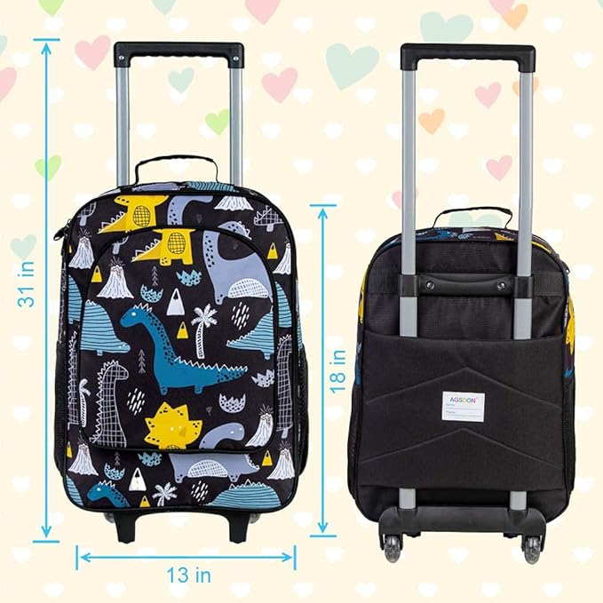 luggage can be folded for storage. Take less space.Cute Rolling Wheels Suitcase for Children Toddler