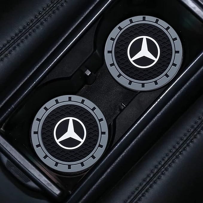 Coasters for Cup Holder Mercedes Benz, The car coasters can protect the original cup holder slots of the car from dust, drinks or water, and keep the place clean and sticky-free