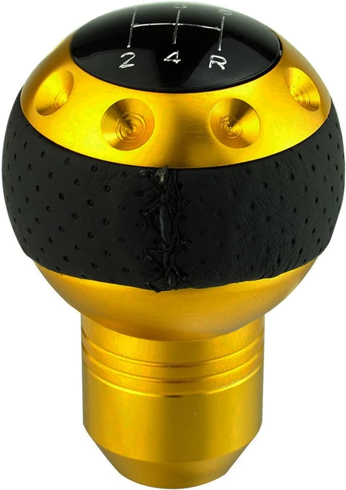Leather Shift Handle Knob for Manual Car Vehicle  5 Shifting Lever Handle Shifter Knobs with 3 Adapters