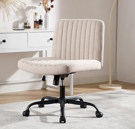 Chair Armless Vanity Chair Mid Back Home Office Desk whether it's your home office, living room, lounge, dressing room, coffee shop, or library.Chair 120° Rocking Computer Chair Task Chair Fabric Padded Swivel Chair