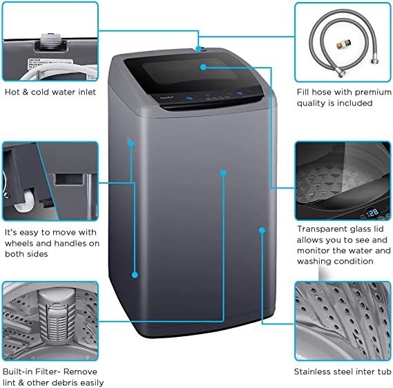 Portable Washing Machine, Compact Washer With LED Display Space Saving