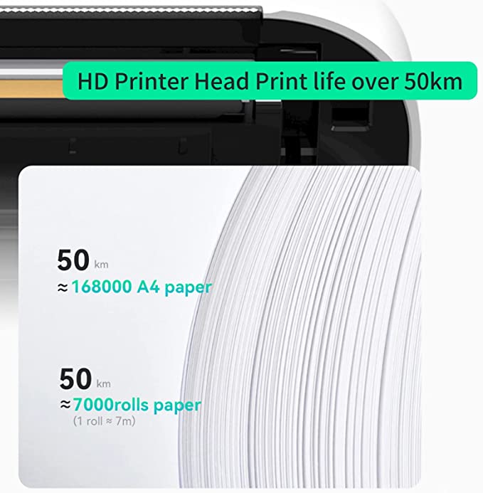 BISOFICE PeriPage Portable Printer, A4 Wireless Bluetooth Travel Printer, Portable Thermal Printer Compatible with Android and iOS, Support 2''/3''/4'' Paper Width, Mobile Printer (Grey)