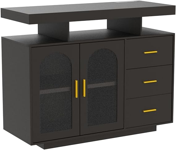 prodives better stability, made for longtime family use, Cabinets - Wood Coffee Bar Table with Shelf Capacity for Dinning Room/Living