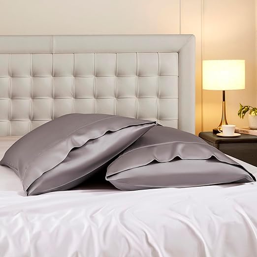 Luxrious Soft Vegan Silk Oekotex 100 Certified, illow Case Queen Size Set of 2,Cooling Pillow Cover for Hot Sleeper,