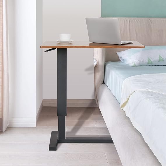 mooth and quiet 360° rotatin rolling wheels are hidden in the table base.Sofa Side Table with Hidden Wheels Adjustable Height Hospital Bed Table Rolling